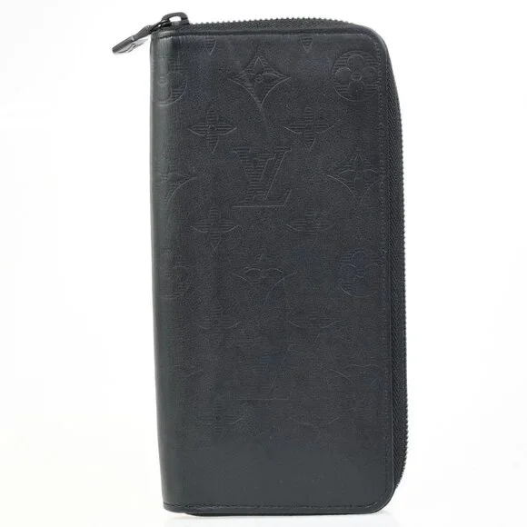 LOUIS VUITTON Vertical Long Zippy Wallet Monogram Shadow Black M62902 62FB267